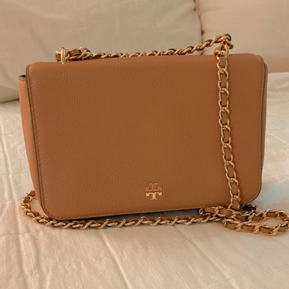 Tory Burch Tan Leather Chain Crossbody